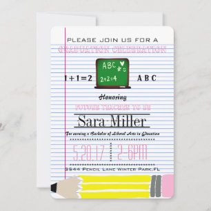 Chalkboard Lehrer Abschluss Einladung