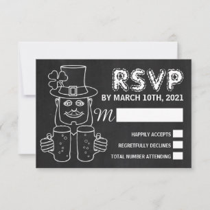 Chalkboard Leprechaun, St Patrick's Day Party UAWG RSVP Karte