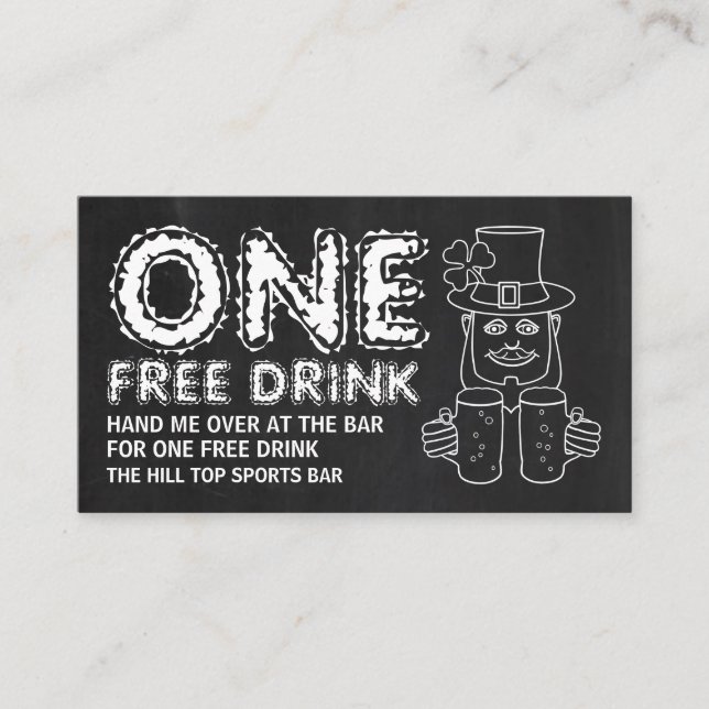 Chalkboard Leprechaun, St Patrick's Day Ticket (Vorderseite)