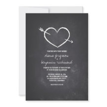 Chalkboard Liebe Herz rustikale Hochzeitseinladung