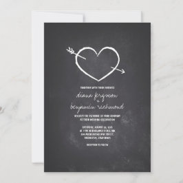 Chalkboard Liebe Herz rustikale Hochzeitseinladung Einladung