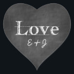 Chalkboard-Liebe Monogram-Herz-Umschlag Aufkleber<br><div class="desc">Chalkboard-Liebe Monogram-Herz-Umschlag Aufkleber</div>