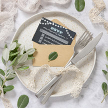 Chalkboard Lights Aqua Bat Mitzvah RSVP Karte