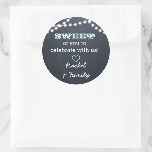 Chalkboard Lights Aqua Sweet Leckerei Bag Sticker (Tasche)