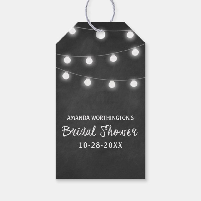 Chalkboard + Lights Brautparty Gefallen Geschenket Geschenkanhänger (Vorderseite)