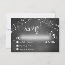 Chalkboard & Lights mit Hochzeitskalligraphie-UAWG RSVP Karte