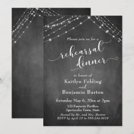 Chalkboard Lights Skript Hochzeit Probe Dinner Einladung