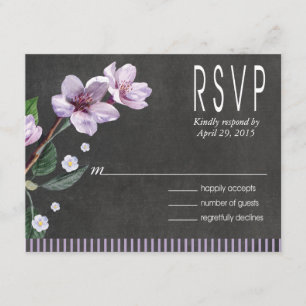 Chalkboard Lilac Watercolor Blume UAWG RSVP Karte