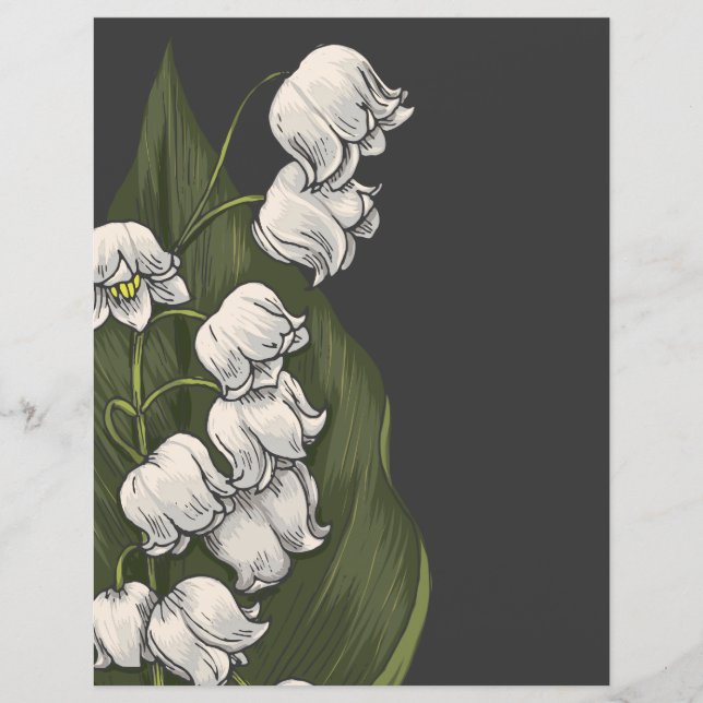 Chalkboard Lilies Valley Journal Scrapbook Paper (Vorderseite)