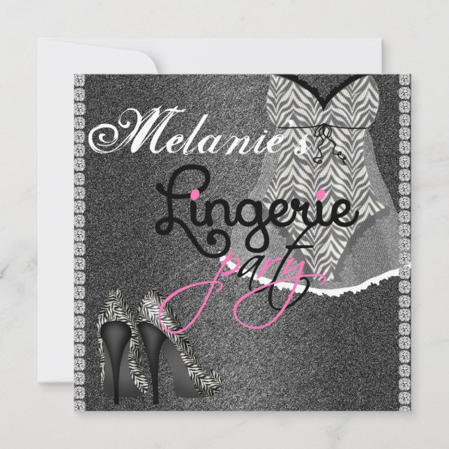 CHALKBOARD Lingerie-Party Einladung (Vorderseite)