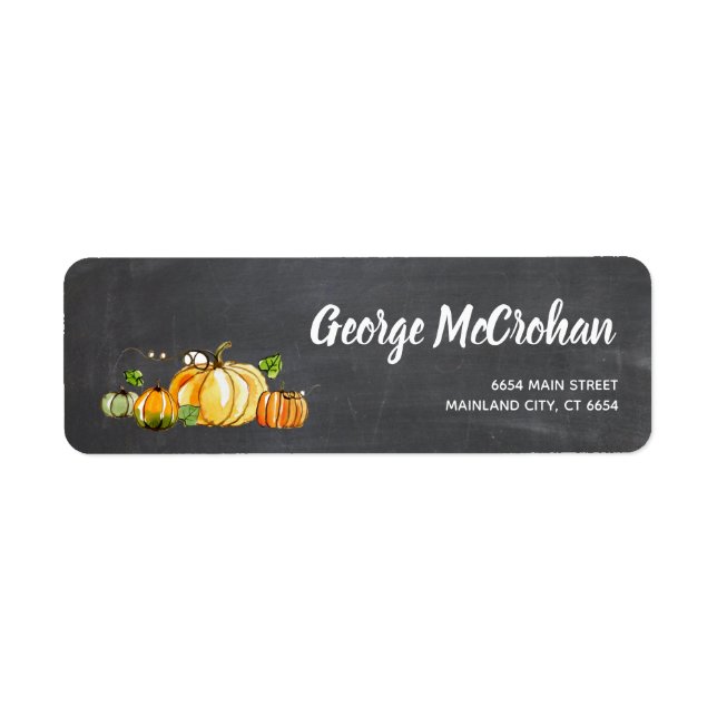 Chalkboard Little Pumpkin Halloween Rücksendeadres (Vorne)