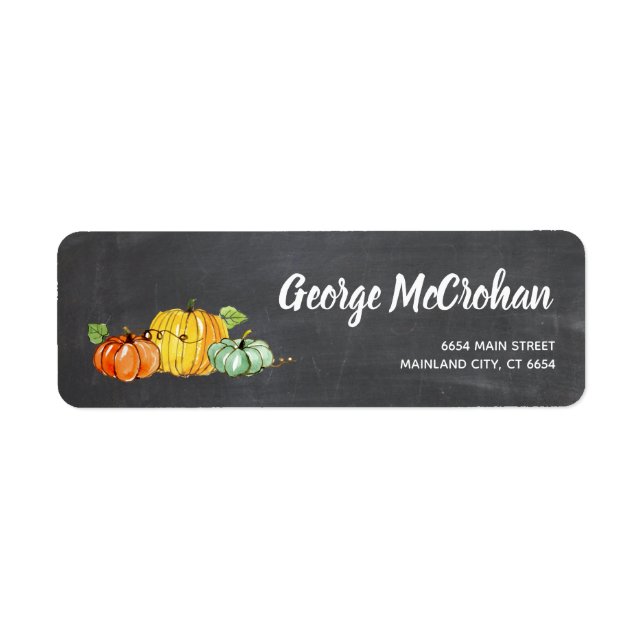 Chalkboard Little Pumpkin Halloween Rücksendeadres (Vorne)