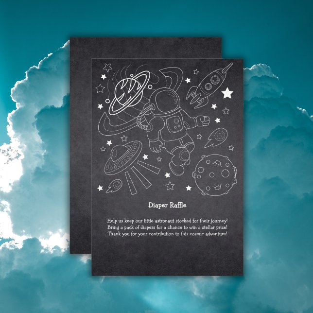 Chalkboard Little Space Explorer Kinderdusche Begleitkarte (Von Creator hochgeladen)