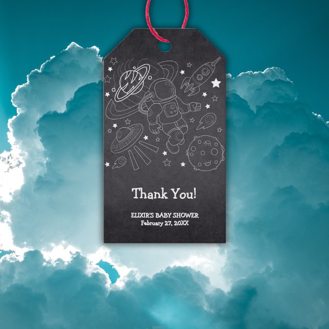 Chalkboard Little Space Explorer Kinderdusche Geschenkanhänger (Von Creator hochgeladen)