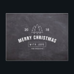 Chalkboard-Logo Frohe Weihnachts-Postkarte Feiertagspostkarte<br><div class="desc">Chalkboard Logo Merry Christmas Postcard Kann vollständig an Ihre Bedürfnisse angepasst werden Anzug. © Gorjo Designs via Zazzle. // Ähnliches Design auch in einer Größe von 5"x 7" erhältlich - Karo den Laden oder kontaktieren Sie mich für den Link zur entsprechenden Produktliste // Suchen Sie nach passenden Artikeln? Andere Schreibwaren...</div>