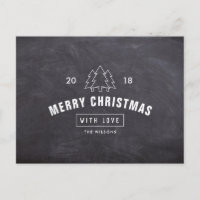 Chalkboard-Logo Frohe Weihnachts-Postkarte