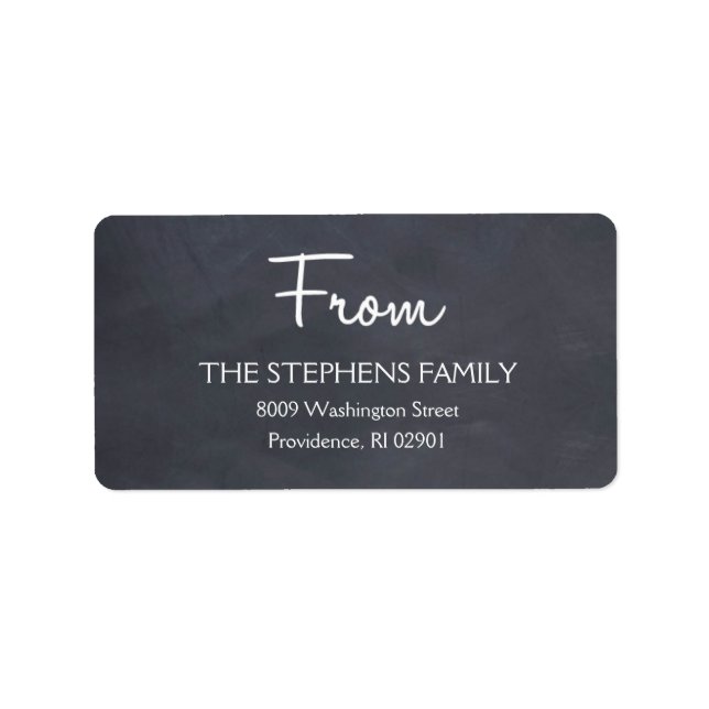 Chalkboard Look Holiday Address Labels Adressaufkleber (Vorne)