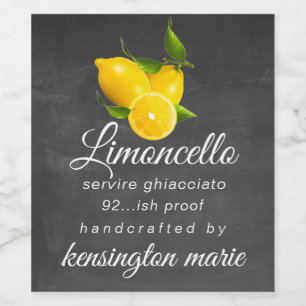 Chalkboard Look Limoncello Flasche Etikett