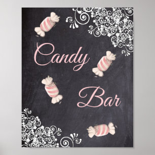 Chalkboard Look Wedding Candy Bar Poster