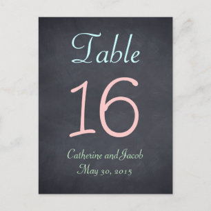Chalkboard Look Wedding Tischnummer Card