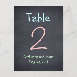Chalkboard Look Wedding Tischnummer Card