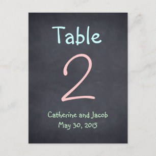Chalkboard Look Wedding Tischnummer Card