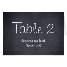 Chalkboard Look Wedding Tischnummer Card