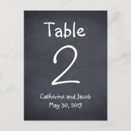 Chalkboard Look Wedding Tischnummer Card