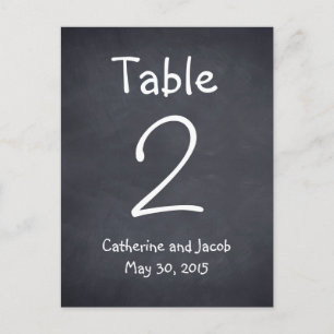 Chalkboard Look Wedding Tischnummer Card