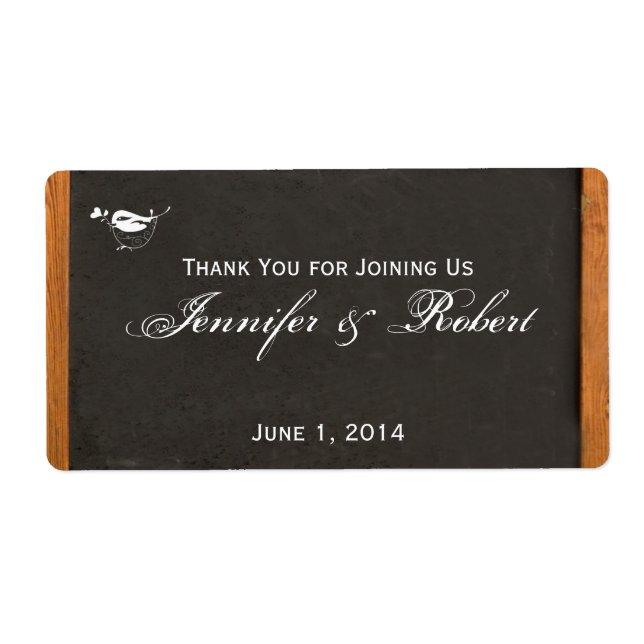 Chalkboard Love Bird Water Flasche (Vorne)
