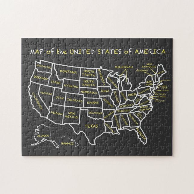 Chalkboard Map of the United States Puzzle (Horizontal)