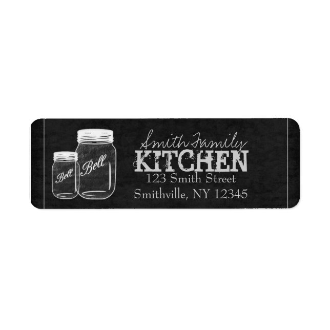 Chalkboard Mason Jar Adressetikett (Vorne)