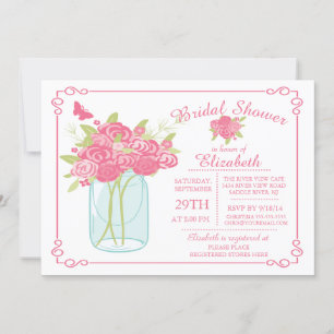 Chalkboard Mason Jar Bridal Dusche Einladung