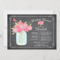 Chalkboard Mason Jar Bridal Dusche Einladung