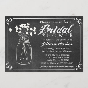 Chalkboard Mason Jar Bridal Dusche Einladung