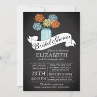 Chalkboard Mason Jar Bridal Dusche Einladung