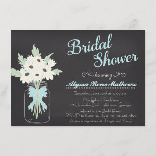 Chalkboard Mason Jar Bridal Dusche Einladung