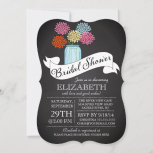 Chalkboard Mason Jar Bridal Dusche Einladung