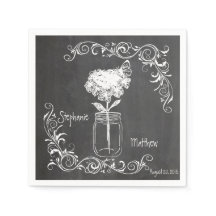 CHALKBOARD MASON JAR GARDEN WEDING NAPKINS