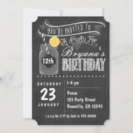 Chalkboard Mason Jar Geburtstagsparty Einladungen