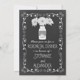 Chalkboard Mason Jar Wedding Probe Dinner Einladung