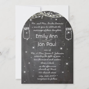 ChalkBoard Mason Jar Wedding Stars Garland Einladung