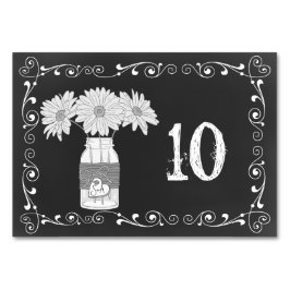Chalkboard Mason Jar Wedding Table Card Tischnummer