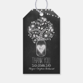 Chalkboard Mason Jar Wedding Vielen Dank Geschenkanhänger