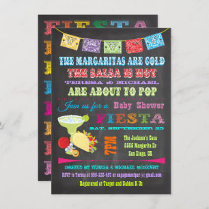 Chalkboard Mexican Fiesta Adoption Babydusche Einladung