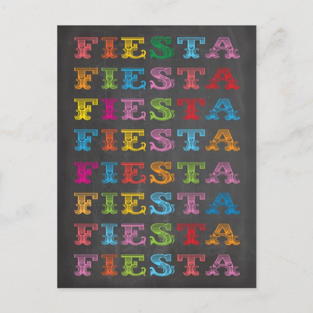 Chalkboard Mexican Fiesta Postkarte (Vorderseite)