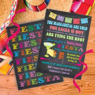 Chalkboard Mexican Fiesta Wedding Shower Einladung