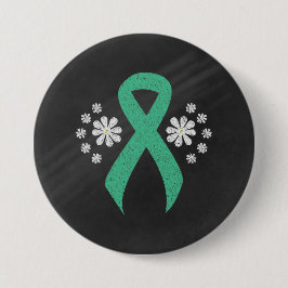 Chalkboard Minze Awareness Green Ribbon Button