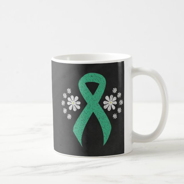 Chalkboard Minze Awareness Green Ribbon Tasse (Rechts)
