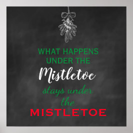 Chalkboard Mistletoe Holiday Poster